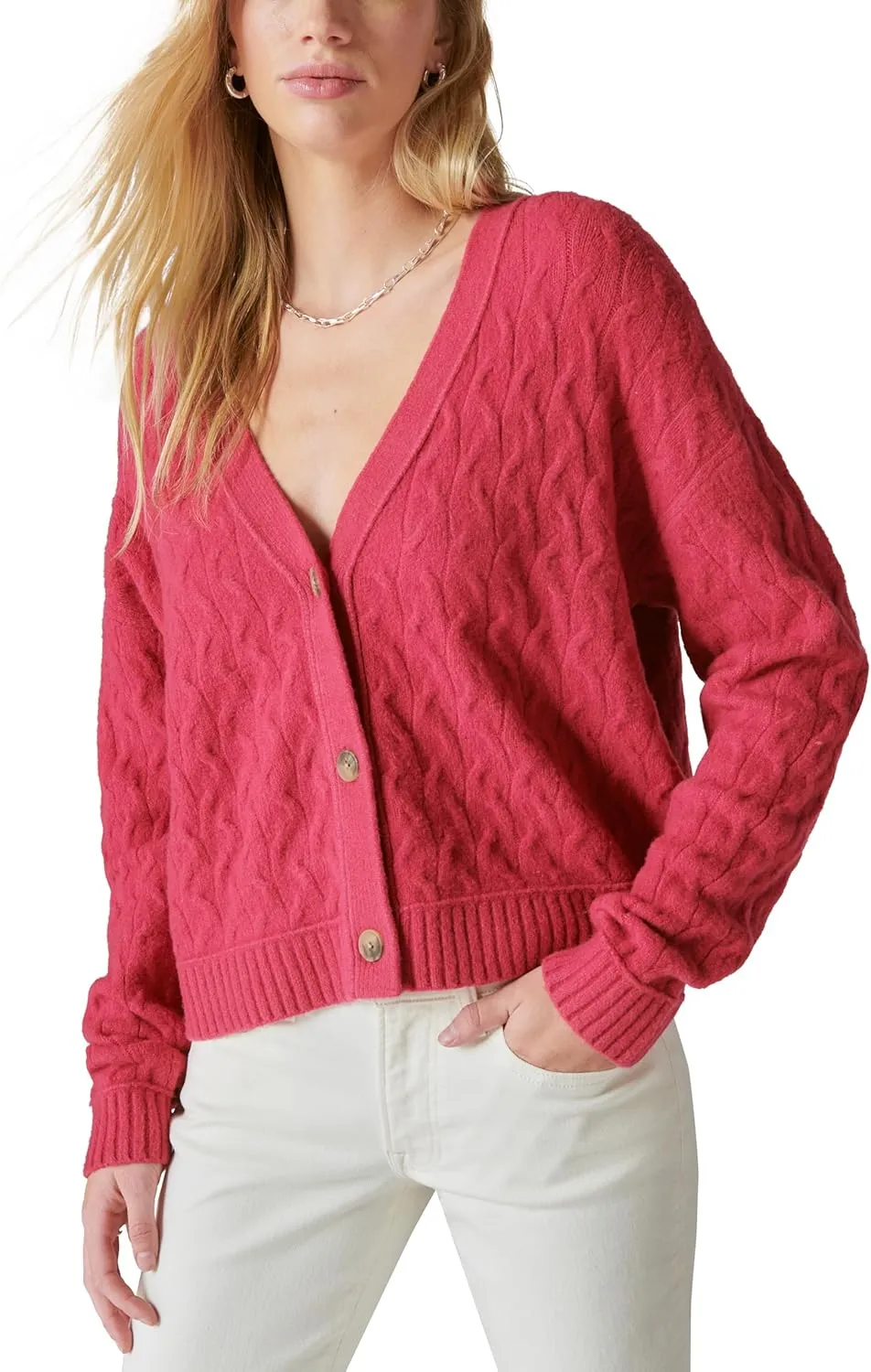 Lucky Brand Women's Cozy Cable Stitch Cardigan