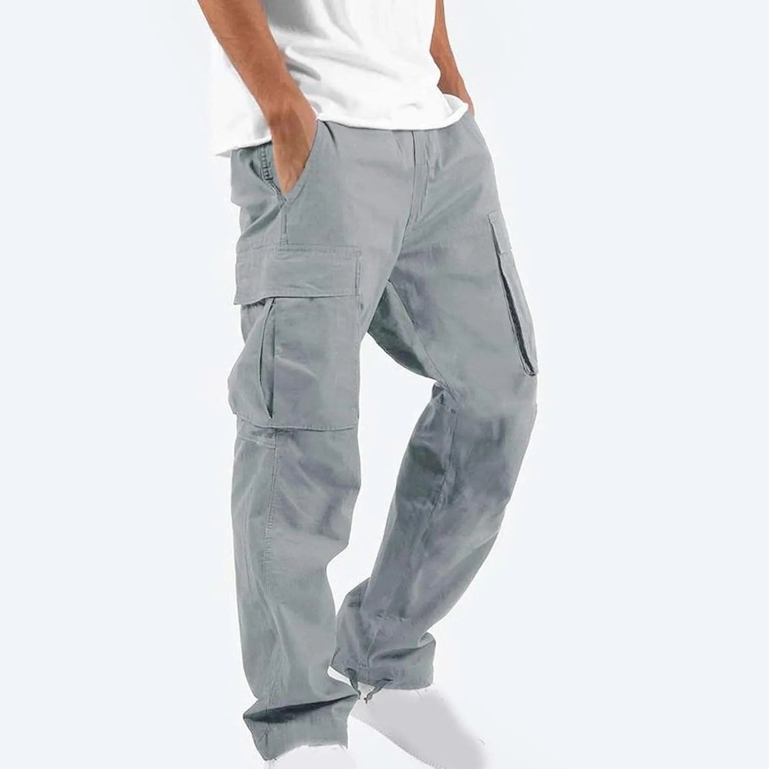 Men Outdoor Cargo Pant Lightweight Tactical Pant Hiking Jogger Multi Pockets Athletic Pants Running Workout Pants