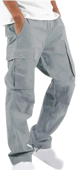 Men Outdoor Cargo Pant Lightweight Tactical Pant Hiking Jogger Multi Pockets Athletic Pants Running Workout Pants