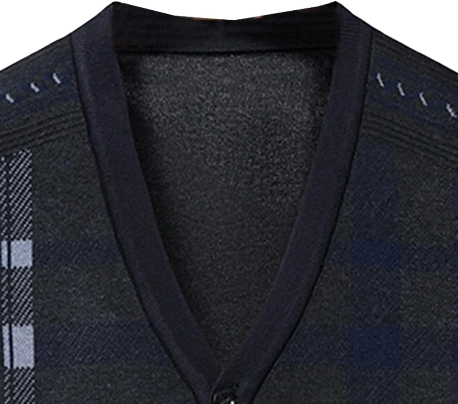 Men's Argyle Knitted Sweater Lightweight Button Down Male Knits Jackets Casual V-neck Knit Sweaters Coat
