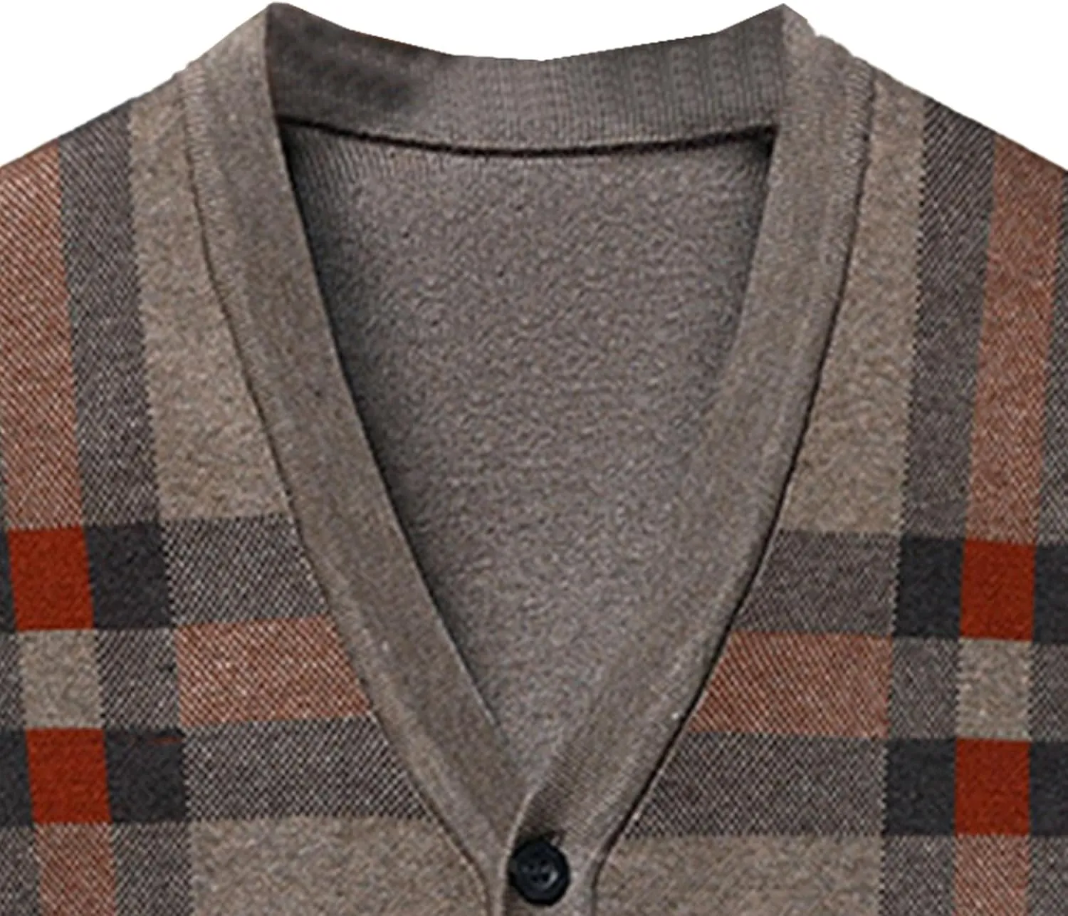 Men's Argyle Knitted Sweater Lightweight Button Down Male Knits Jackets Casual V-neck Knit Sweaters Coat