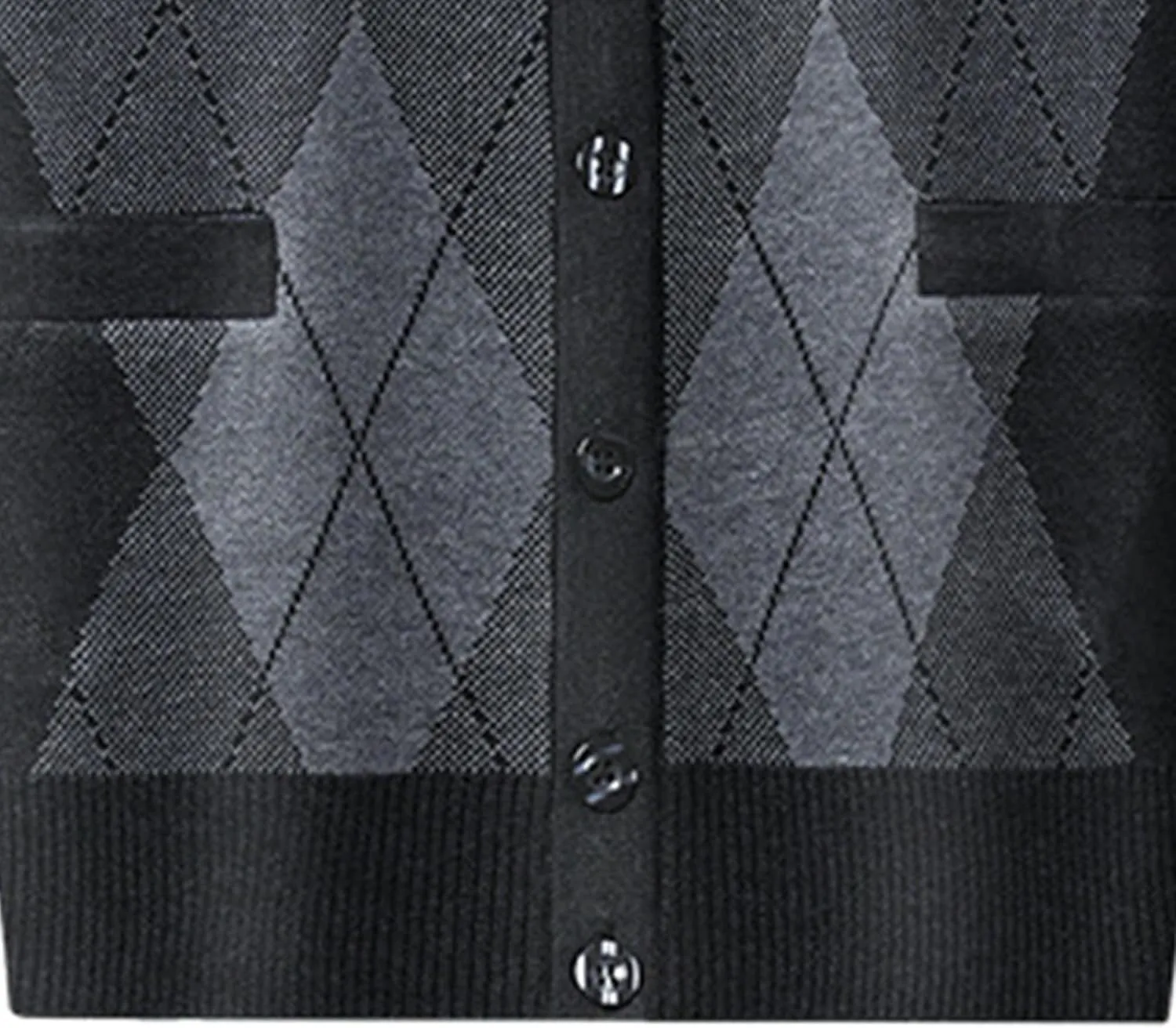 Men's Argyle Knitted Sweater Lightweight Button Down Male Knits Jackets Casual V-neck Knit Sweaters Coat