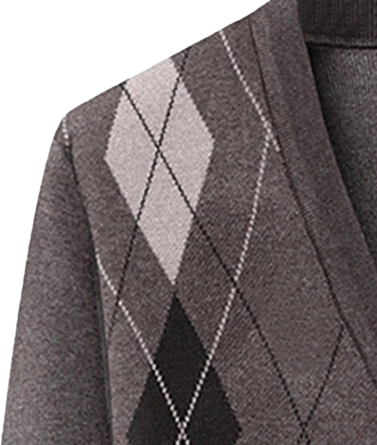 Men's Argyle Knitted Sweater Lightweight Button Down Male Knits Jackets Casual V-neck Knit Sweaters Coat