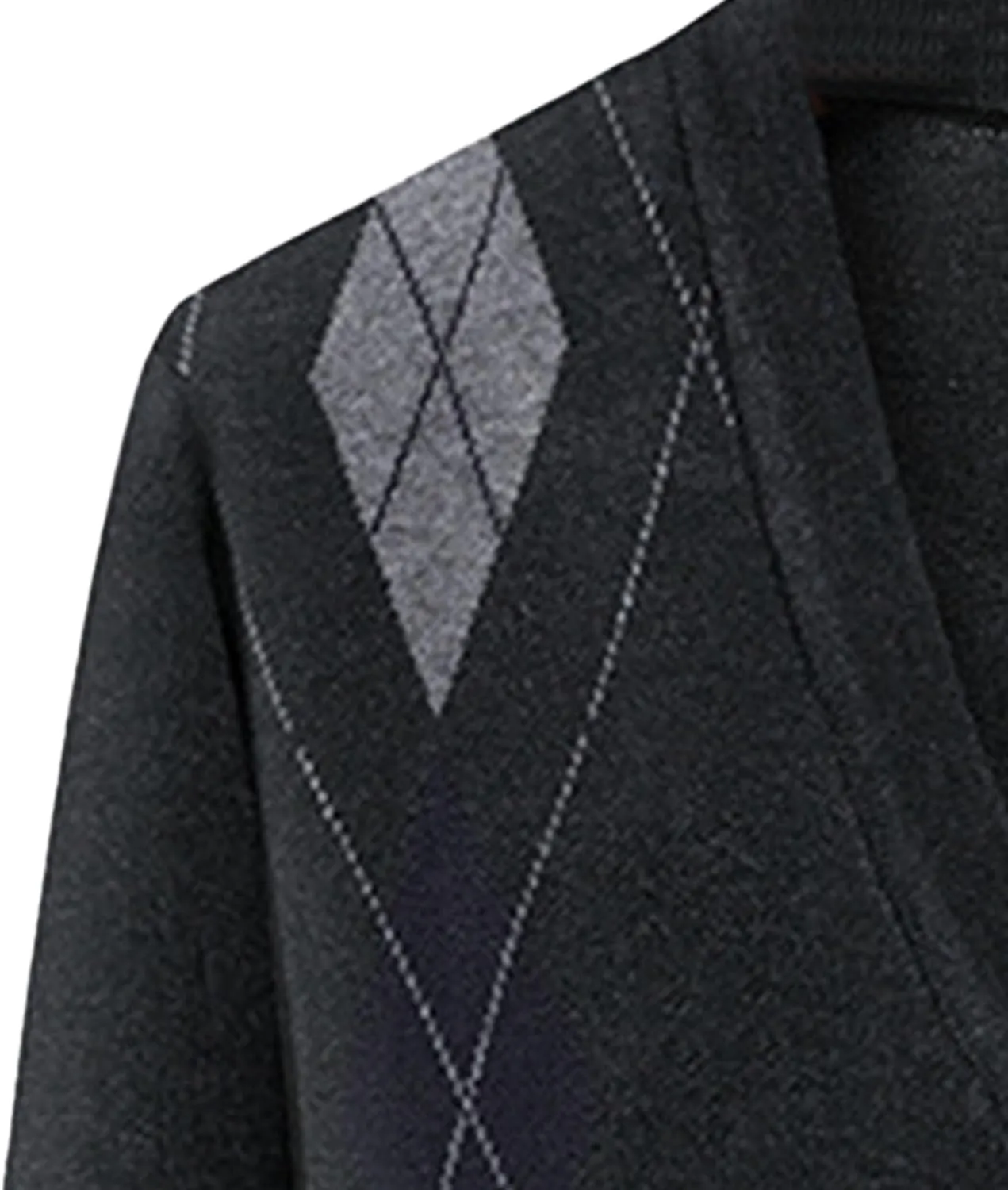 Men's Argyle Knitted Sweater Lightweight Button Down Male Knits Jackets Casual V-neck Knit Sweaters Coat