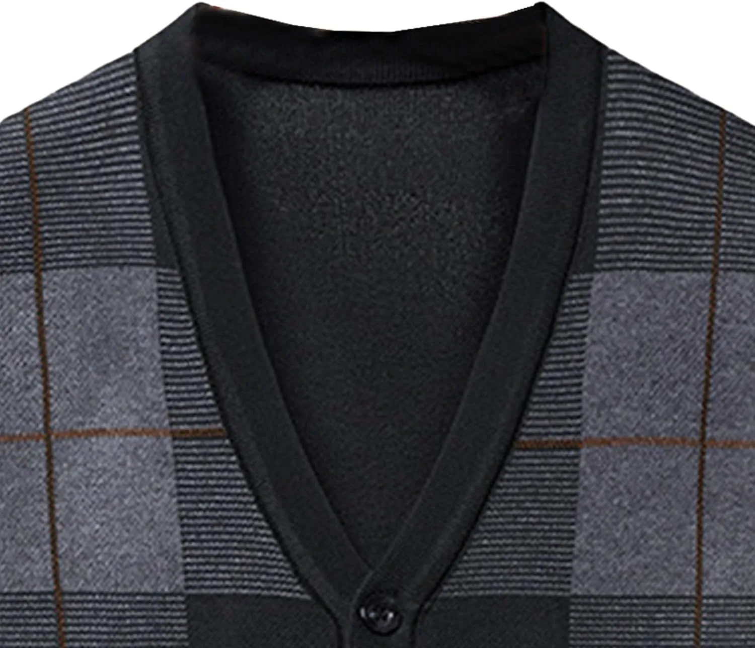 Men's Argyle Knitted Sweater Lightweight Button Down Male Knits Jackets Casual V-neck Knit Sweaters Coat