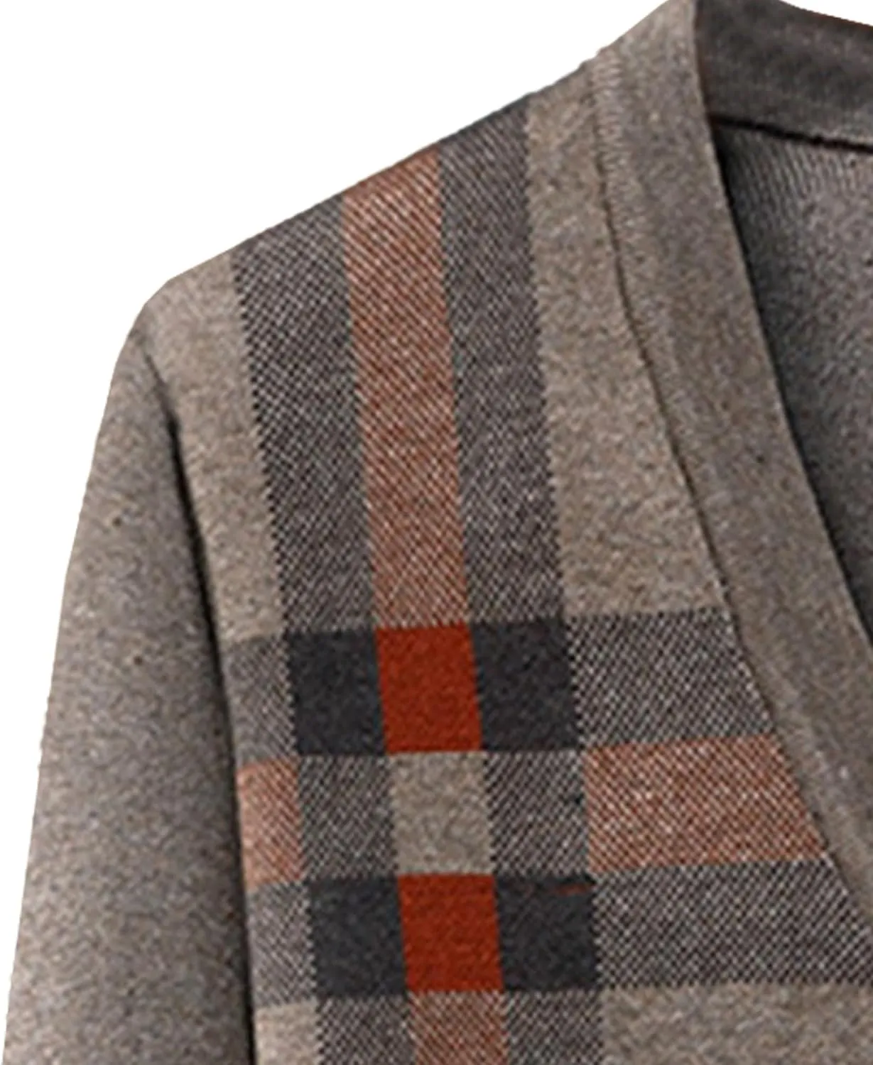 Men's Argyle Knitted Sweater Lightweight Button Down Male Knits Jackets Casual V-neck Knit Sweaters Coat