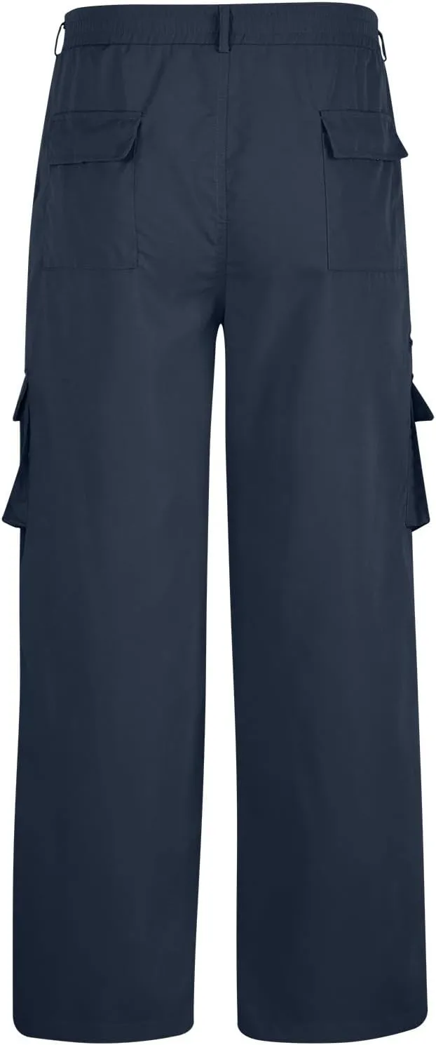 Men's Cargo Pants Multi Pockets Straight Barrel Work Pants Outdoor Fitness Bodybuilding Trousers Baggy Hiking Pants