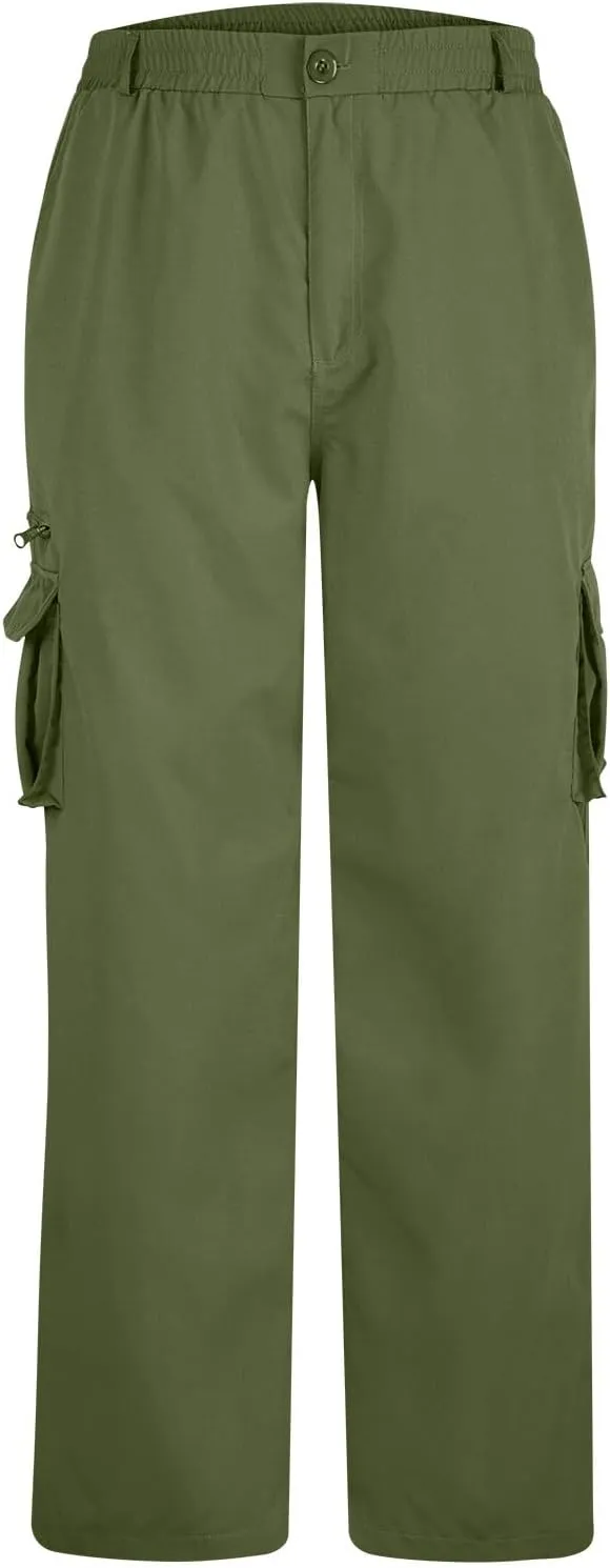 Men's Cargo Pants Multi Pockets Straight Barrel Work Pants Outdoor Fitness Bodybuilding Trousers Baggy Hiking Pants