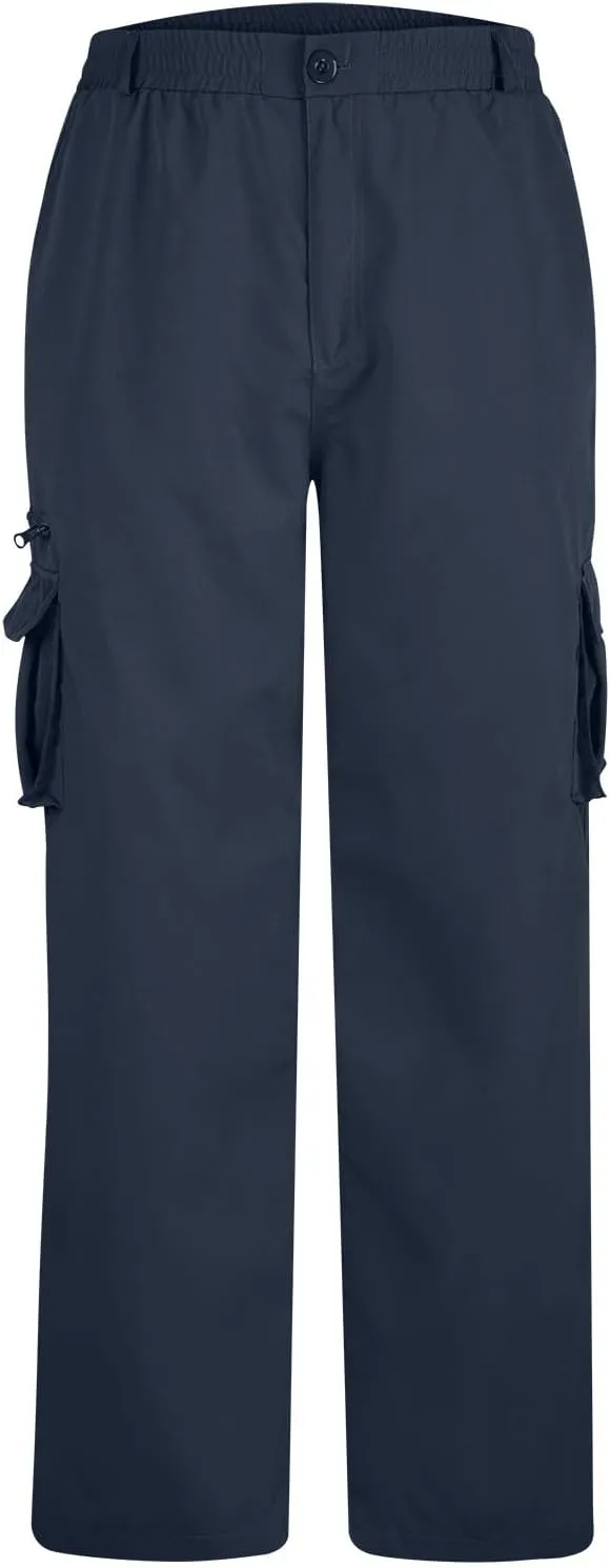 Men's Cargo Pants Multi Pockets Straight Barrel Work Pants Outdoor Fitness Bodybuilding Trousers Baggy Hiking Pants