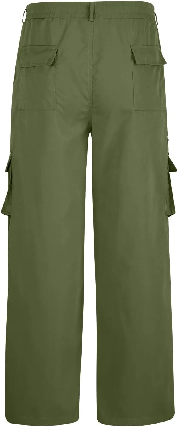 Men's Cargo Pants Multi Pockets Straight Barrel Work Pants Outdoor Fitness Bodybuilding Trousers Baggy Hiking Pants
