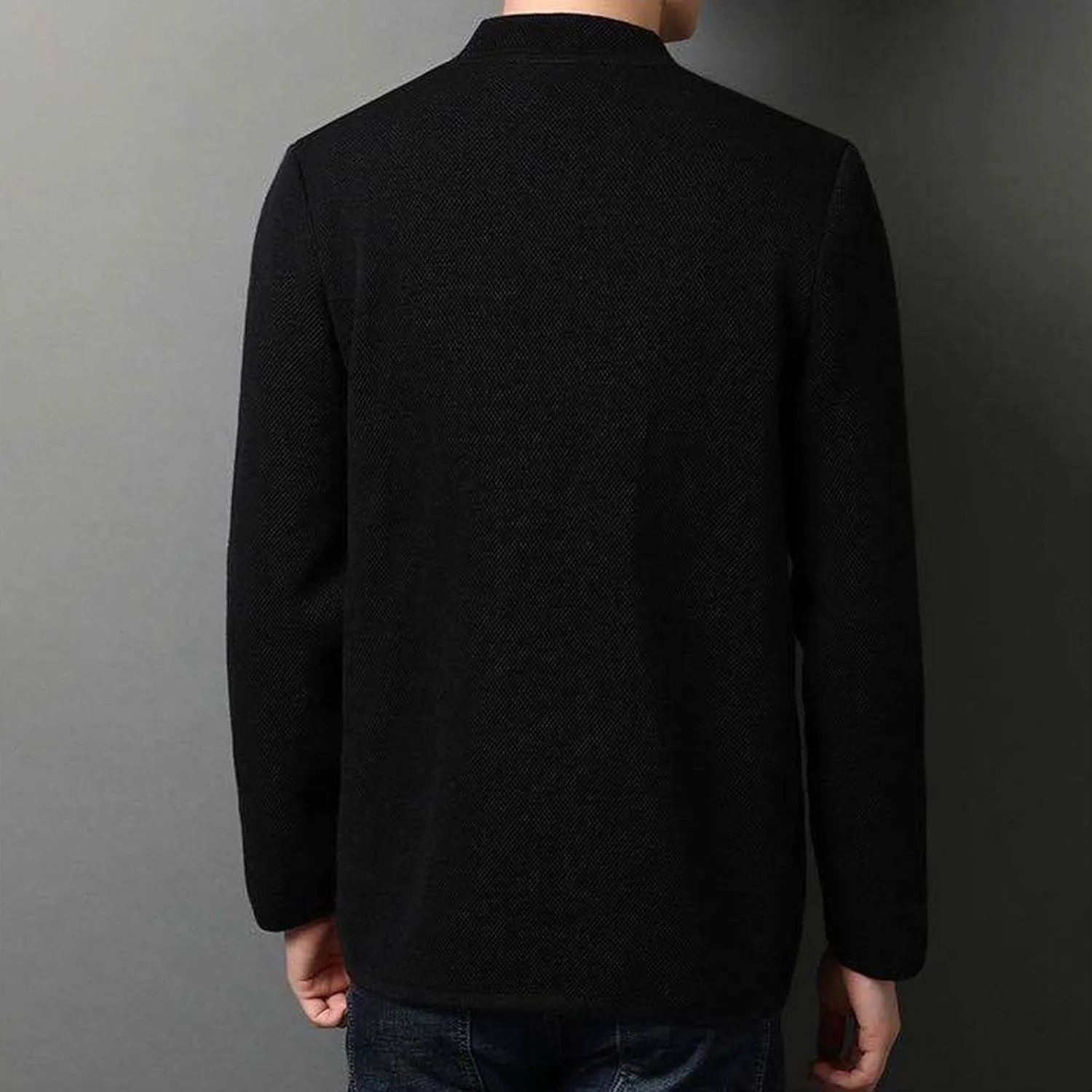 Men's Casual Knitted Cardigan Classic Button Down Male Knits Jacket Slim Fit Pockets Knit Sweater Coat