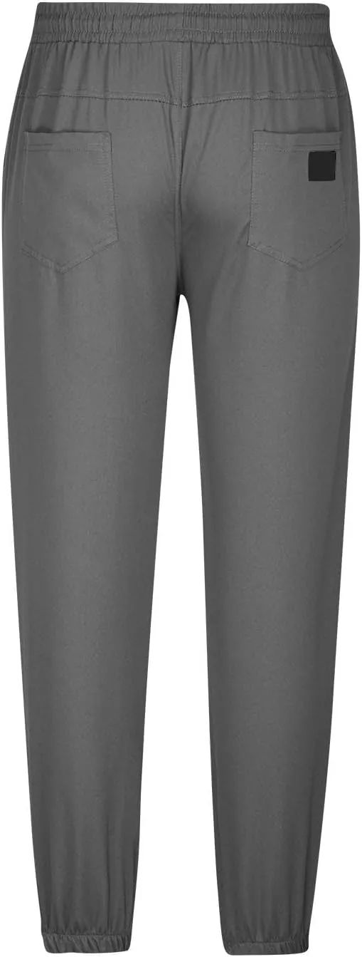 Mens Casual Pants Elastic Waist Loose Fit Cinch Bottom Trousers Plus Size Stretch Drawstring Active Pants with Pocket