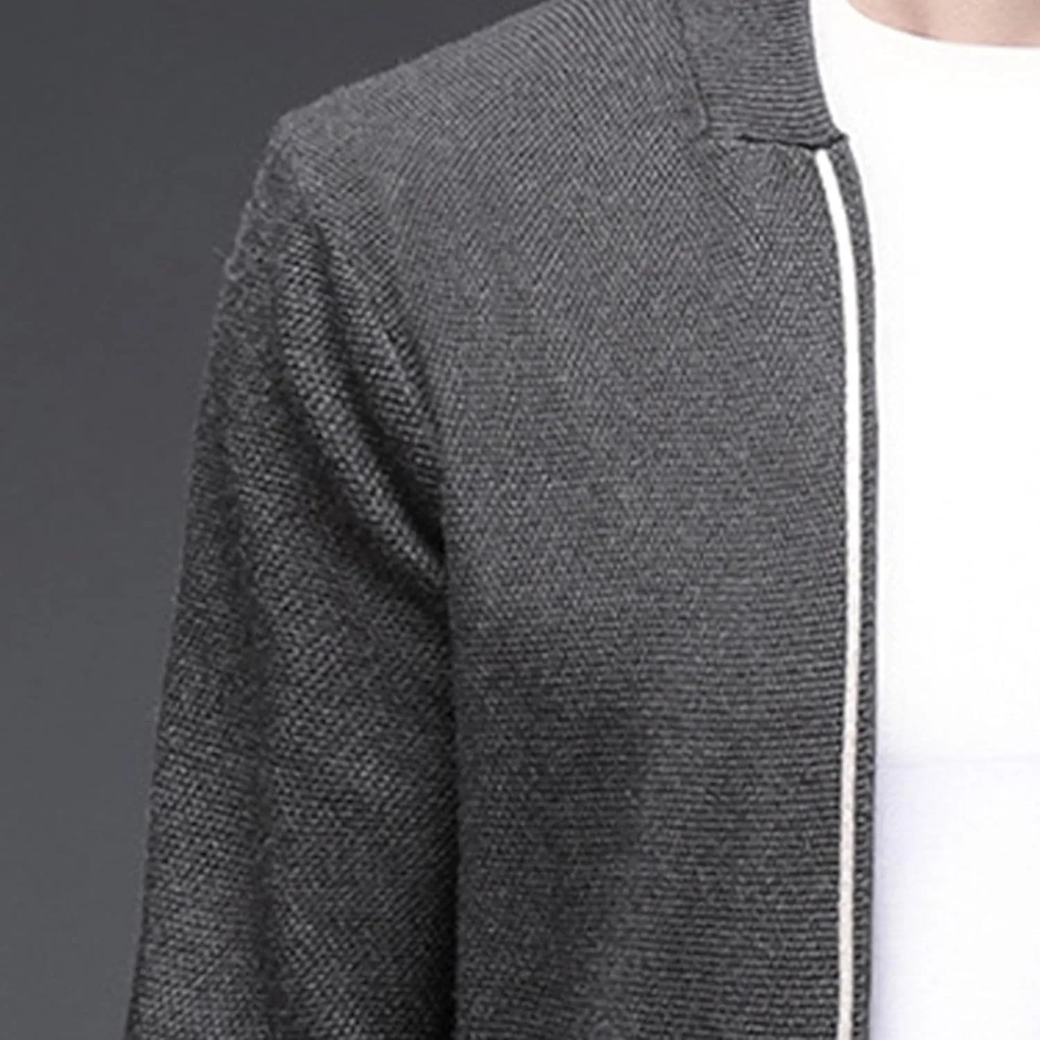 Men's Collar Knitted Cardigan Button Down Male Knits with Pockets Winter Long Sleeve Knit Cardigans