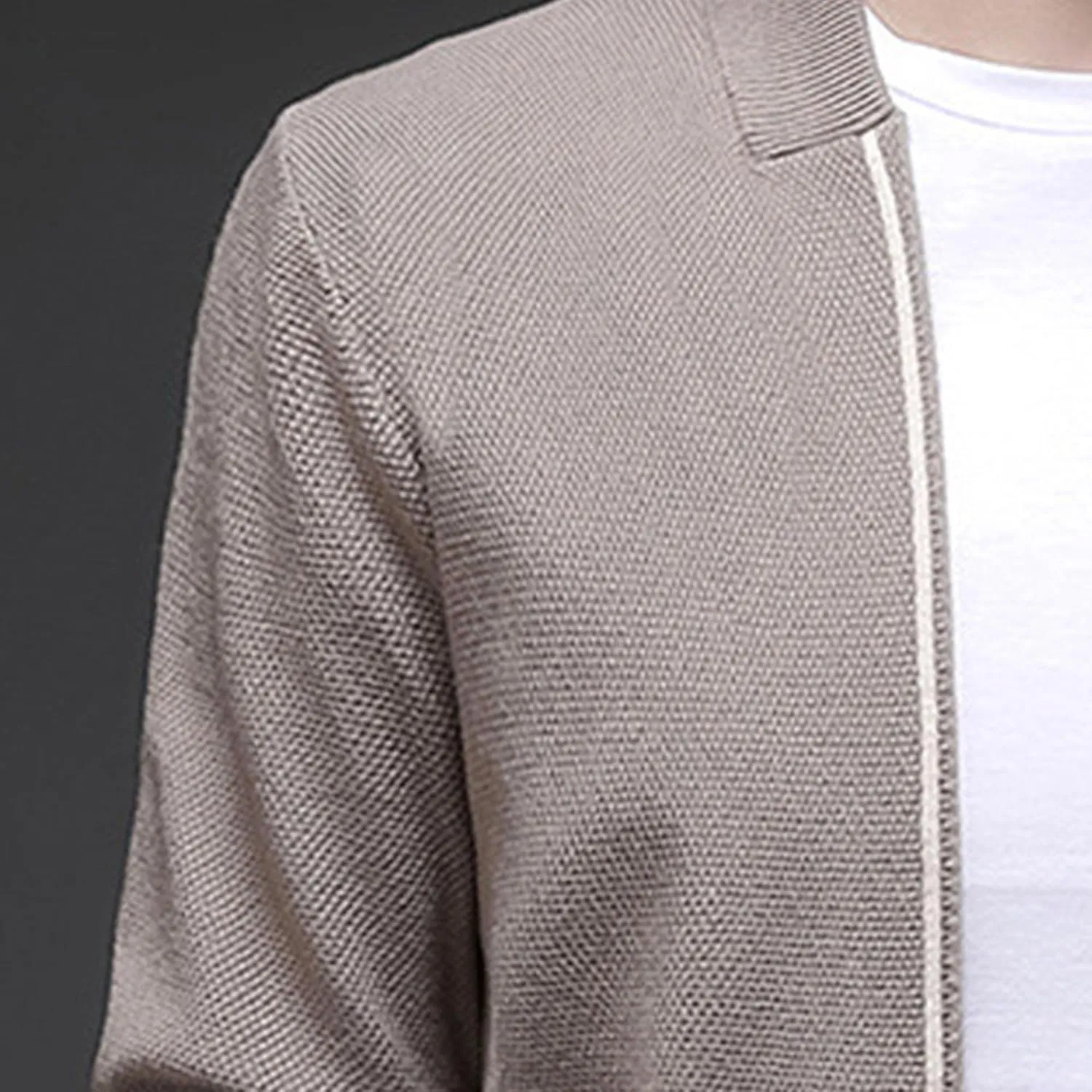 Men's Collar Knitted Cardigan Button Down Male Knits with Pockets Winter Long Sleeve Knit Cardigans