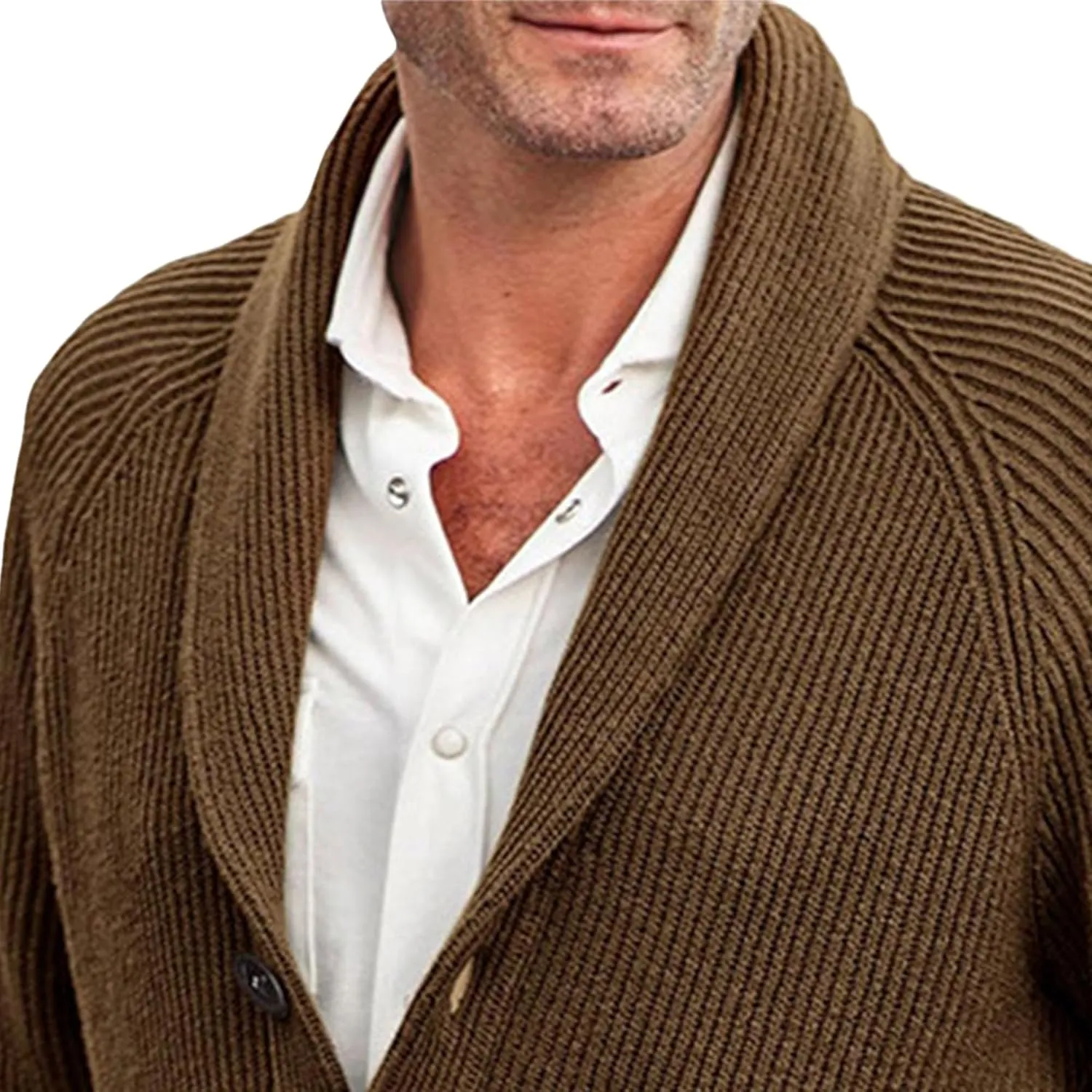 Men's Collar Knitted Cardigan Lightweight Button Down Male Knits Jackets Casual Long Sleeve Knit Cardigans Coat