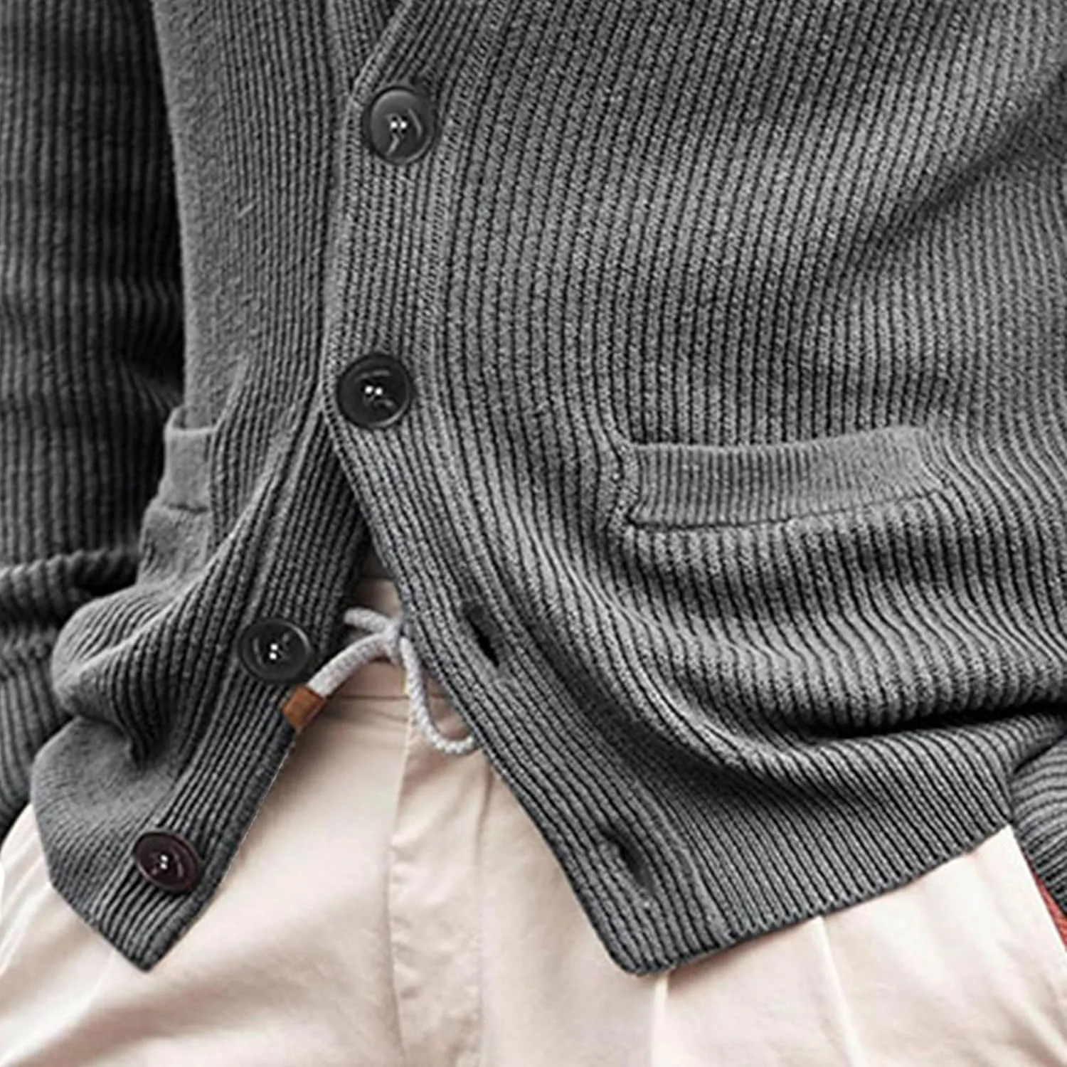 Men's Collar Knitted Cardigan Lightweight Button Down Male Knits Jackets Casual Long Sleeve Knit Cardigans Coat