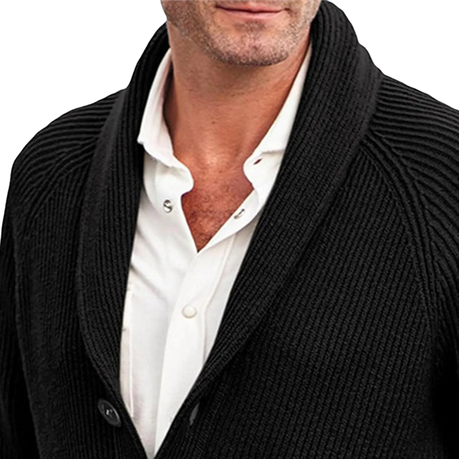 Men's Collar Knitted Cardigan Lightweight Button Down Male Knits Jackets Casual Long Sleeve Knit Cardigans Coat