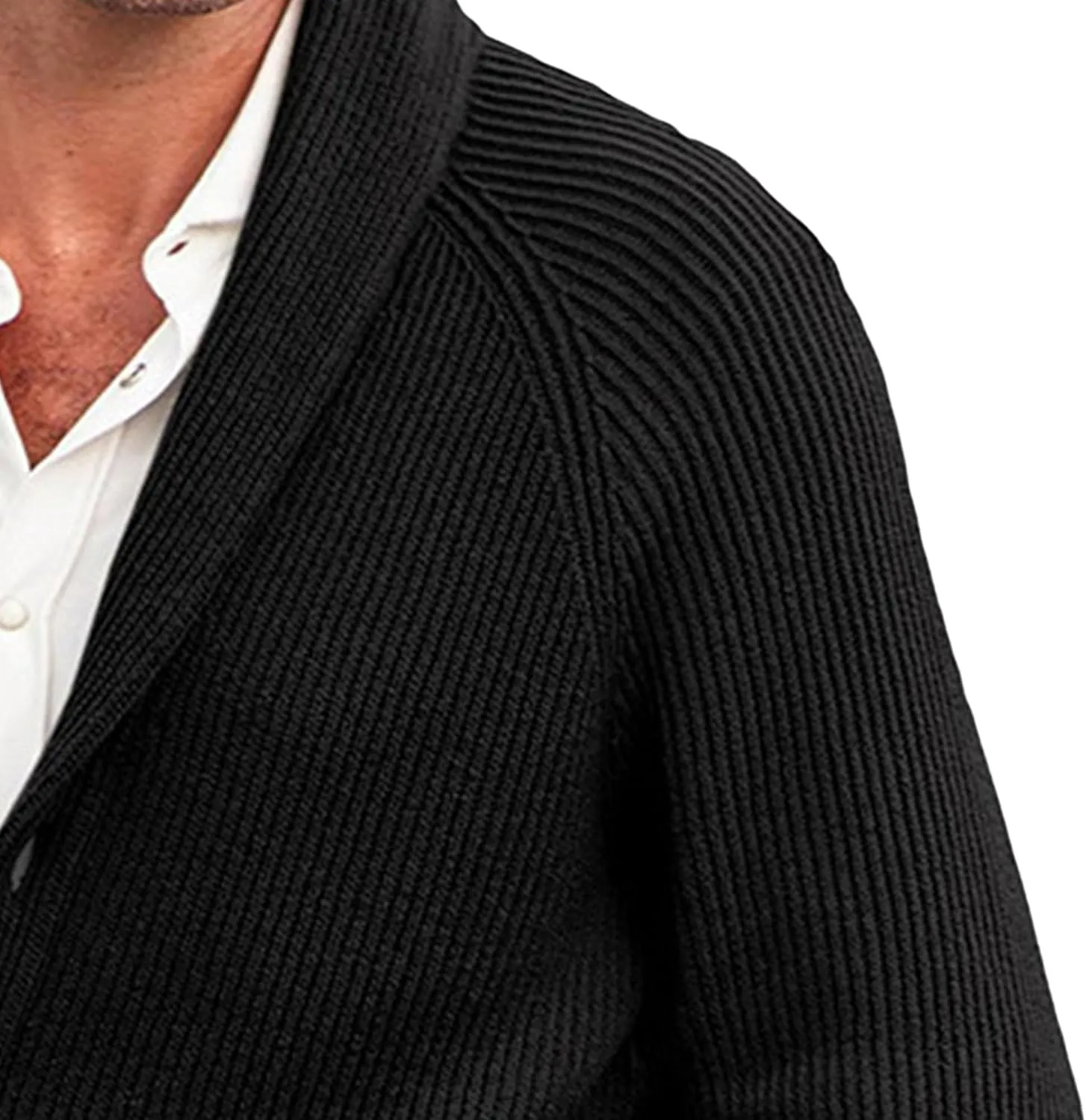 Men's Collar Knitted Cardigan Lightweight Button Down Male Knits Jackets Casual Long Sleeve Knit Cardigans Coat