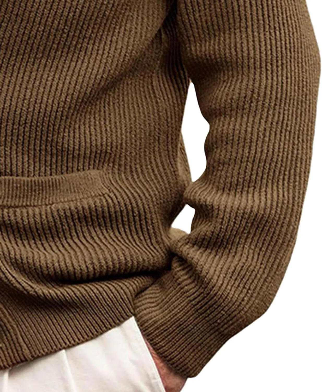 Men's Collar Knitted Cardigan Lightweight Button Down Male Knits Jackets Casual Long Sleeve Knit Cardigans Coat