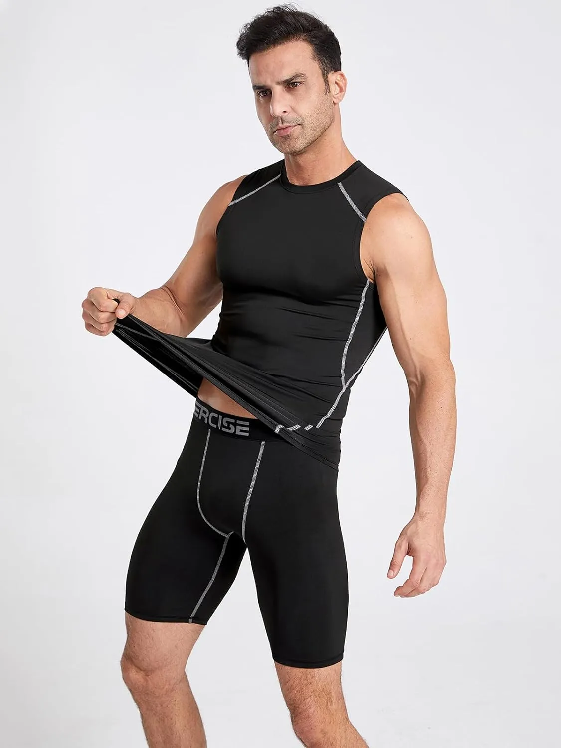 Men's Dry Fit Workout Tank Top Muscle Sleeveless Shirts for Men Compression Tank Top Gym Bodybuilding Running