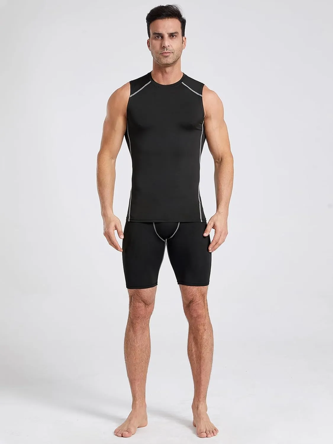 Men's Dry Fit Workout Tank Top Muscle Sleeveless Shirts for Men Compression Tank Top Gym Bodybuilding Running