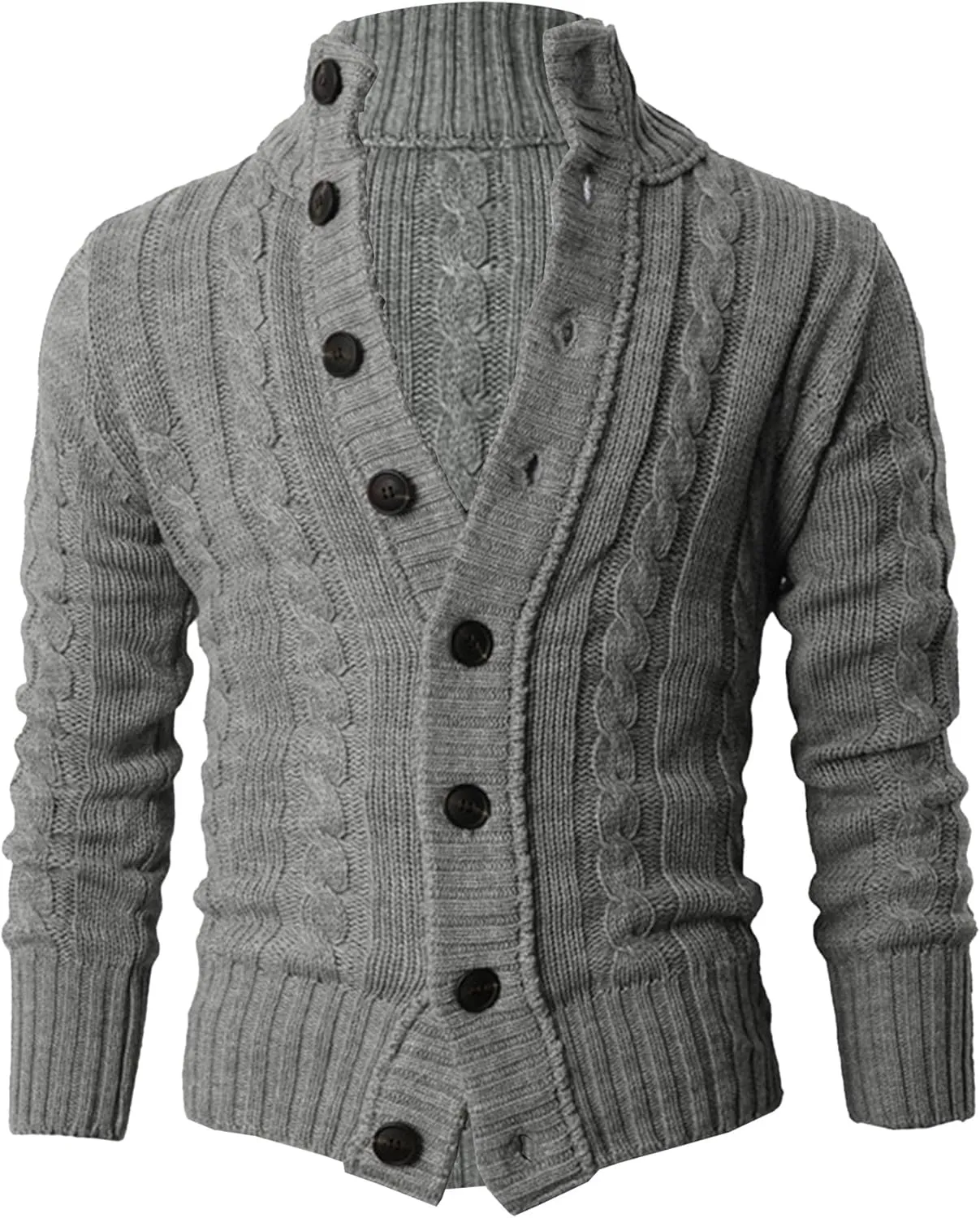 Men's Lightweight Knitted Sweater Jacket Casual Shawl Collar Men Knit Jackets Button Down Knits Cardigans Coat