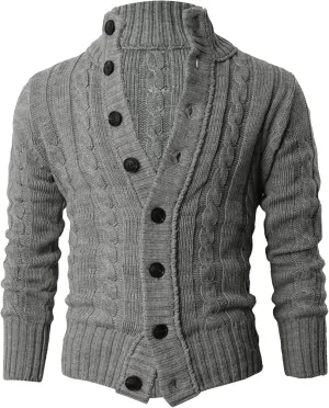 Men's Lightweight Knitted Sweater Jacket Casual Shawl Collar Men Knit Jackets Button Down Knits Cardigans Coat