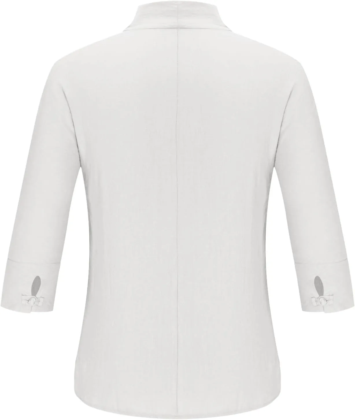 Men's Linen 3/4 Sleeve Shirts V Neck T-Shirt Summer Lightweight Breathable Thin Pullover Casual Loose Tops