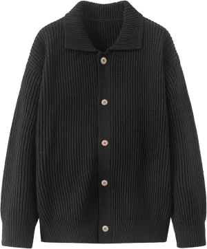 Mens Long Sleeve Knit Cardigan Button Down Male Knitted Sweater Casual Solid Color Knits Sweaters Coat