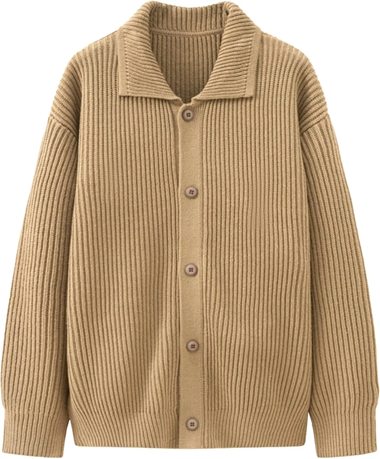 Mens Long Sleeve Knit Cardigan Button Down Male Knitted Sweater Casual Solid Color Knits Sweaters Coat