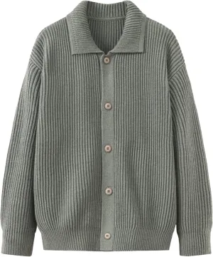 Mens Long Sleeve Knit Cardigan Button Down Male Knitted Sweater Casual Solid Color Knits Sweaters Coat