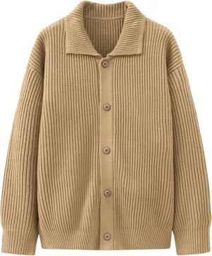 Mens Long Sleeve Knit Cardigan Button Down Male Knitted Sweater Casual Solid Color Knits Sweaters Coat