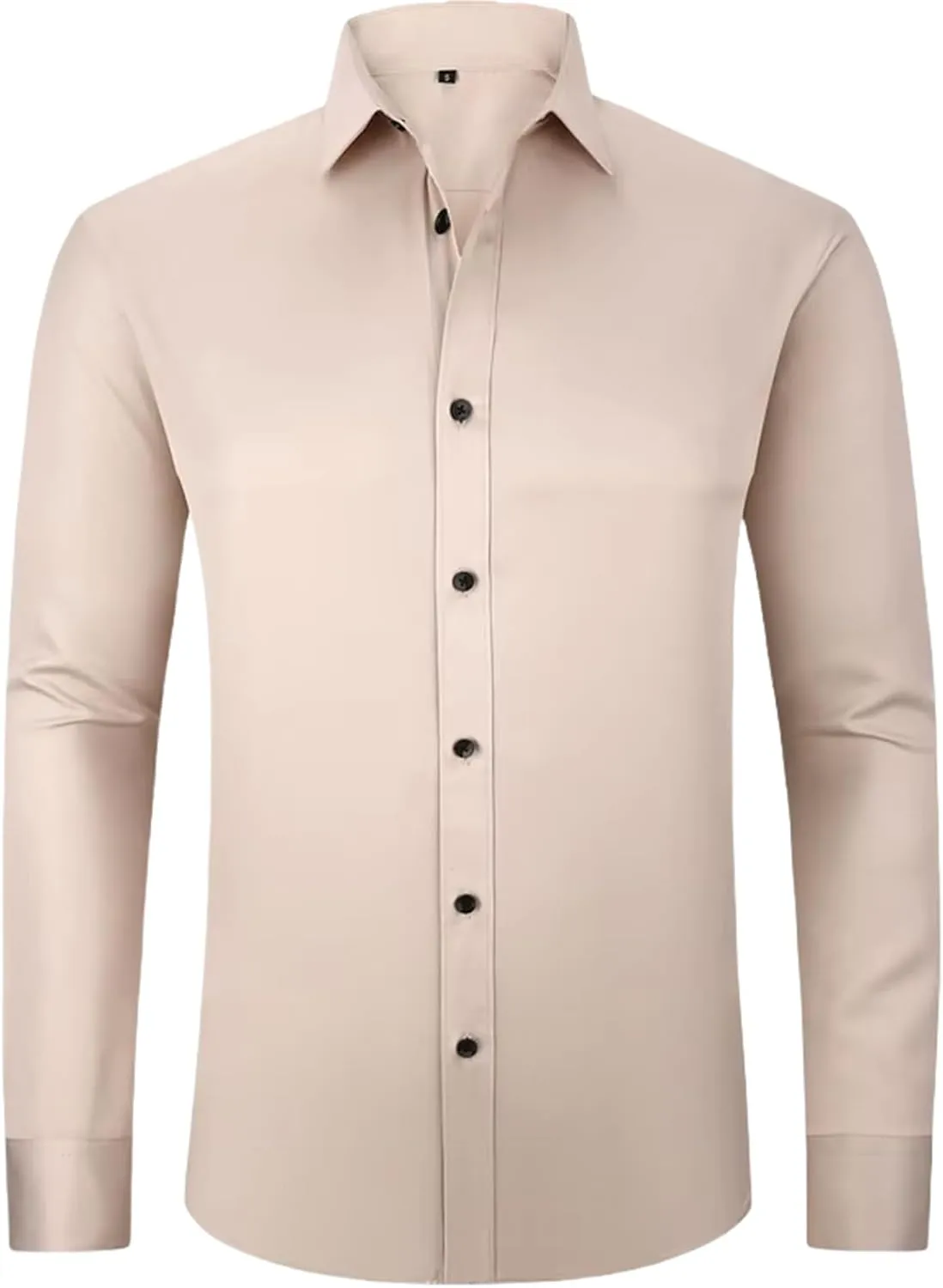 Men's Micro Elastic Non-Iron Slim Fit Long Sleeve Shirt Solid Color Work Social Top