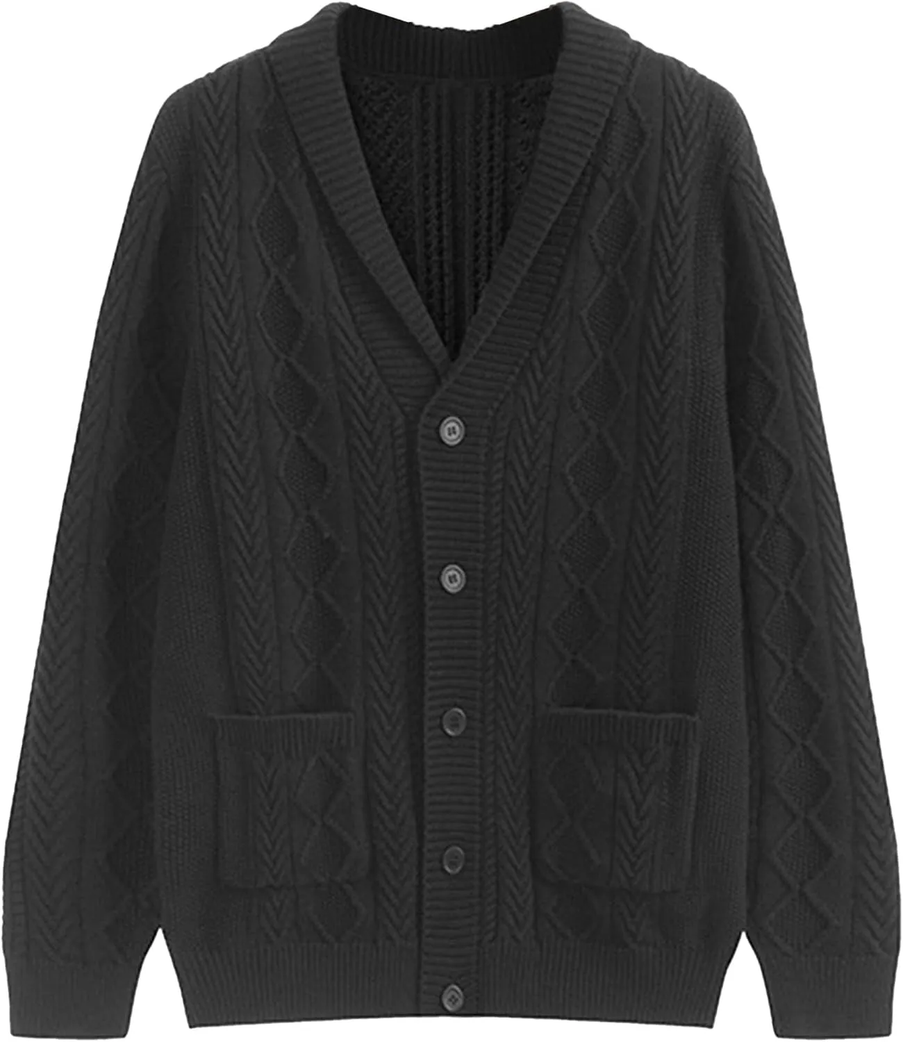 Men's Pocket Knitted Sweater Jacket Casual Button Down Men Knit Sweaters Coat Shawl Collar Knits Cardigan