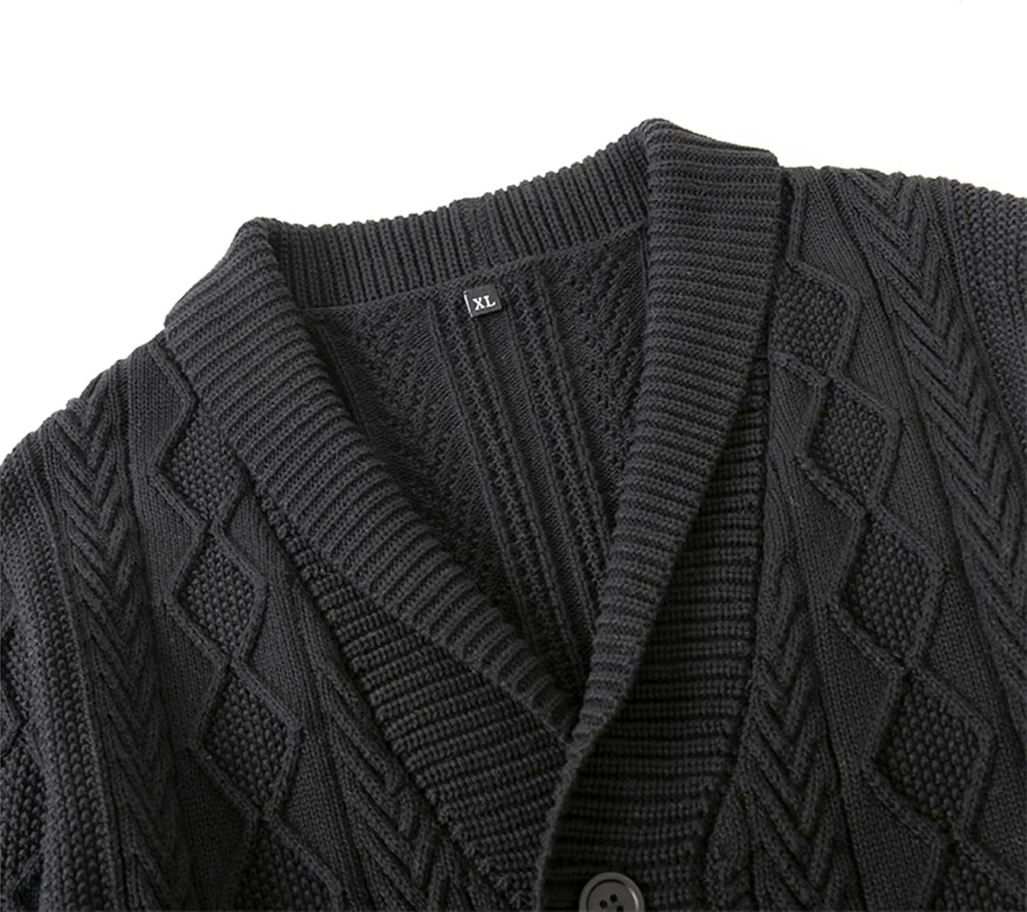 Men's Pocket Knitted Sweater Jacket Casual Button Down Men Knit Sweaters Coat Shawl Collar Knits Cardigan