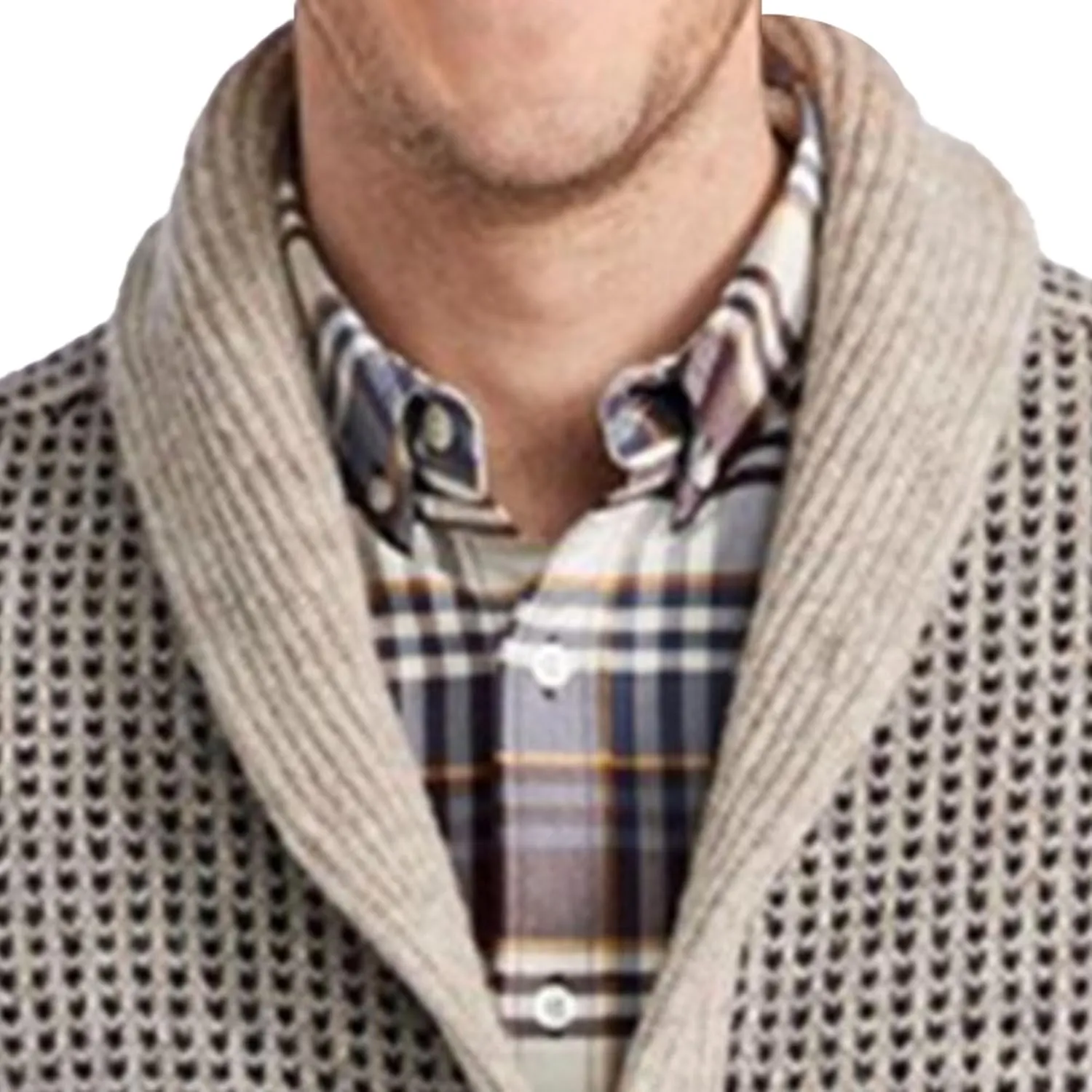 Men's Shawl Knitted Cardigan Button Down Casual Male Knit Sweater Coat Lightweight Pockets Knits Cardigans