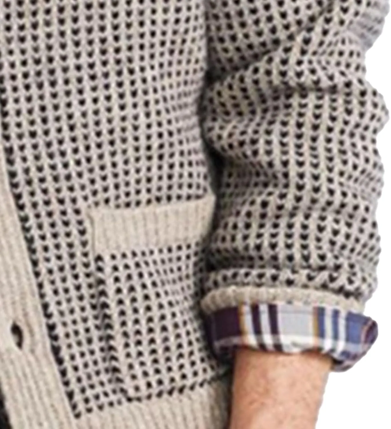 Men's Shawl Knitted Cardigan Button Down Casual Male Knit Sweater Coat Lightweight Pockets Knits Cardigans