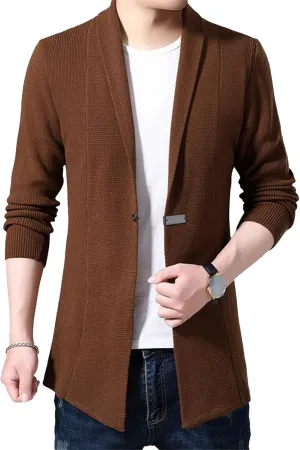 Men's Simper Knitted Sweater Jacket Casual Soft Male Knits Sweaters Coat Vintage Button Down Knit Cardigan