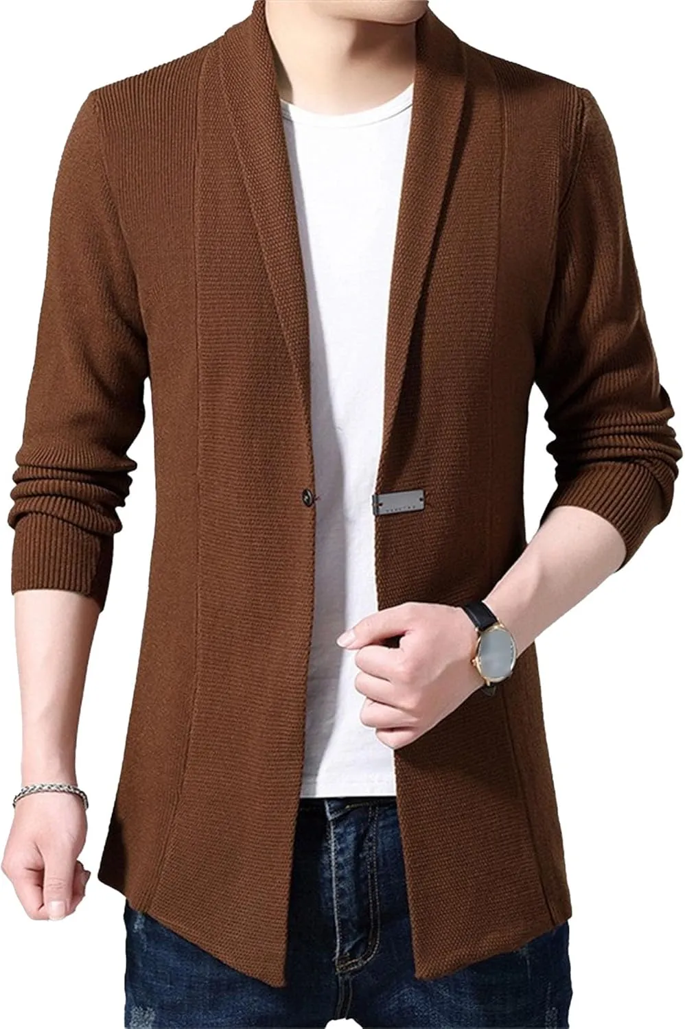 Men's Simper Knitted Sweater Jacket Casual Soft Male Knits Sweaters Coat Vintage Button Down Knit Cardigan
