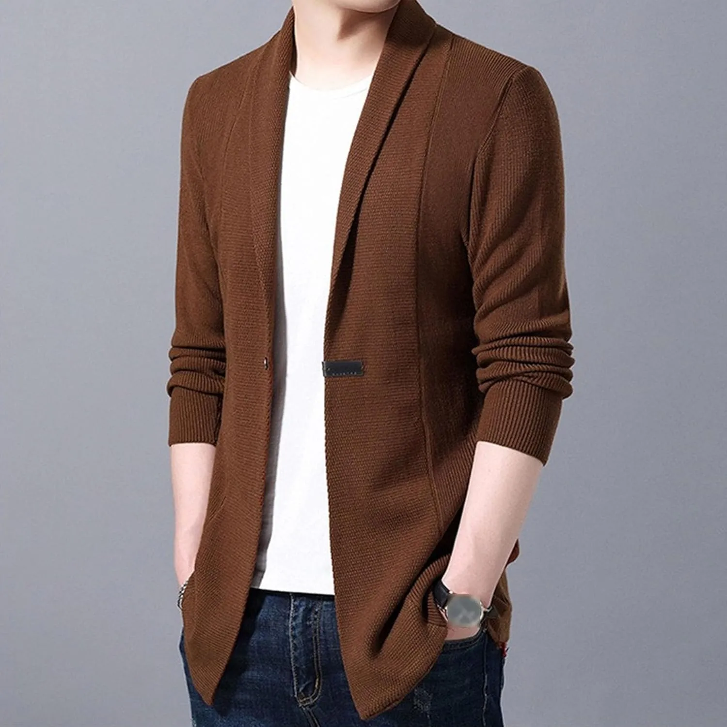 Men's Simper Knitted Sweater Jacket Casual Soft Male Knits Sweaters Coat Vintage Button Down Knit Cardigan