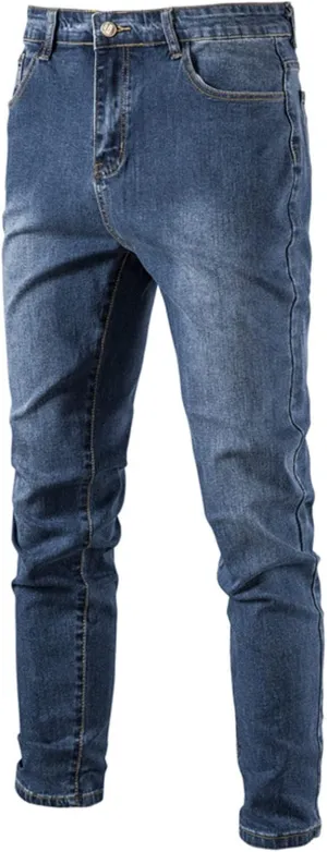 Men's Skinny Slim Fit Stretch Straight Leg Fashion Jeans Pants Relaxed Fit Distressed Destroyed Denim Pants