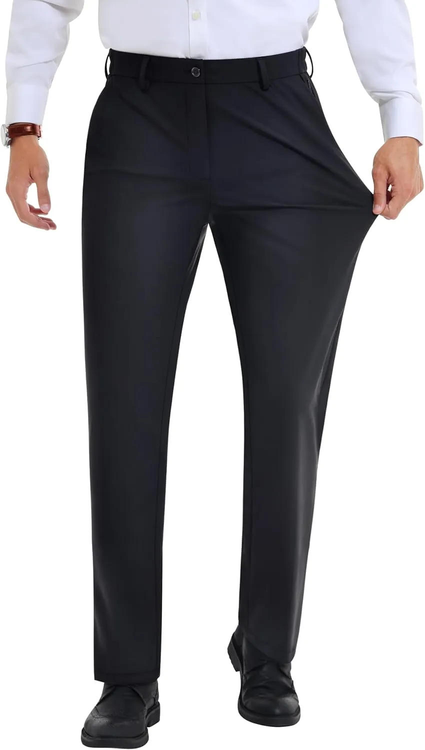 Mens Stretch Dress Pants Slim Fit Dress Pants for Men Expandable Waist Dress Pants Casual Athletic Golf Pants