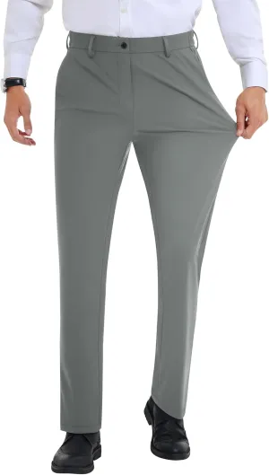Mens Stretch Dress Pants Slim Fit Dress Pants for Men Expandable Waist Dress Pants Casual Athletic Golf Pants