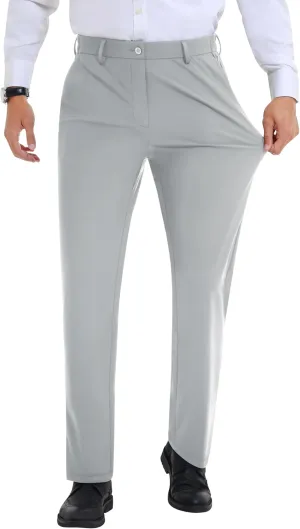 Mens Stretch Dress Pants Slim Fit Dress Pants for Men Expandable Waist Dress Pants Casual Athletic Golf Pants