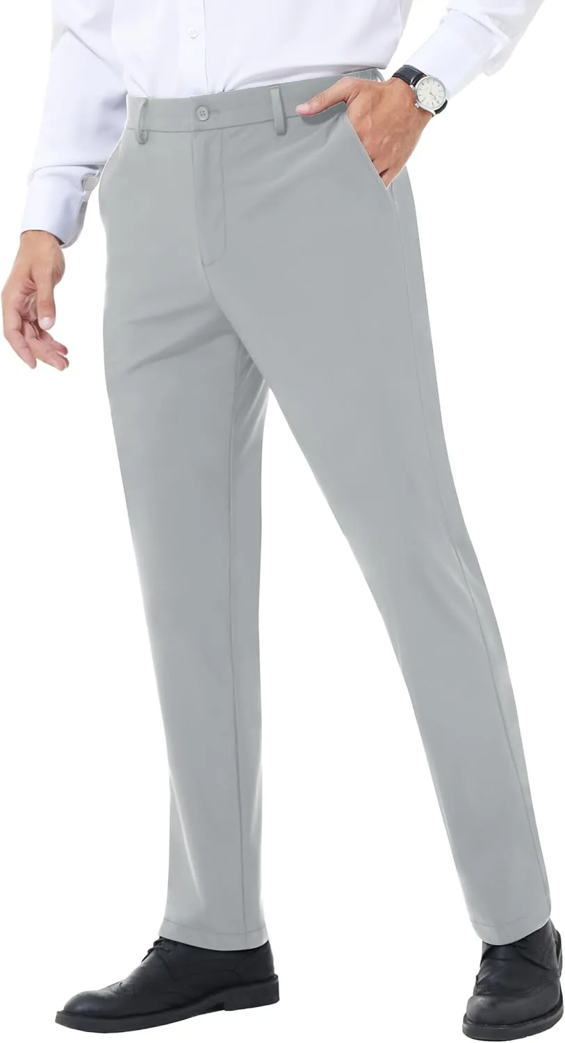 Mens Stretch Dress Pants Slim Fit Dress Pants for Men Expandable Waist Dress Pants Casual Athletic Golf Pants