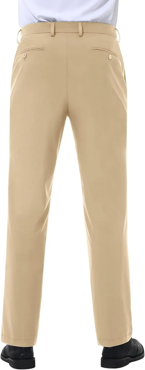 Mens Stretch Dress Pants Slim Fit Dress Pants for Men Expandable Waist Dress Pants Casual Athletic Golf Pants