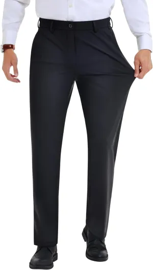 Mens Stretch Dress Pants Slim Fit Dress Pants for Men Expandable Waist Dress Pants Casual Athletic Golf Pants