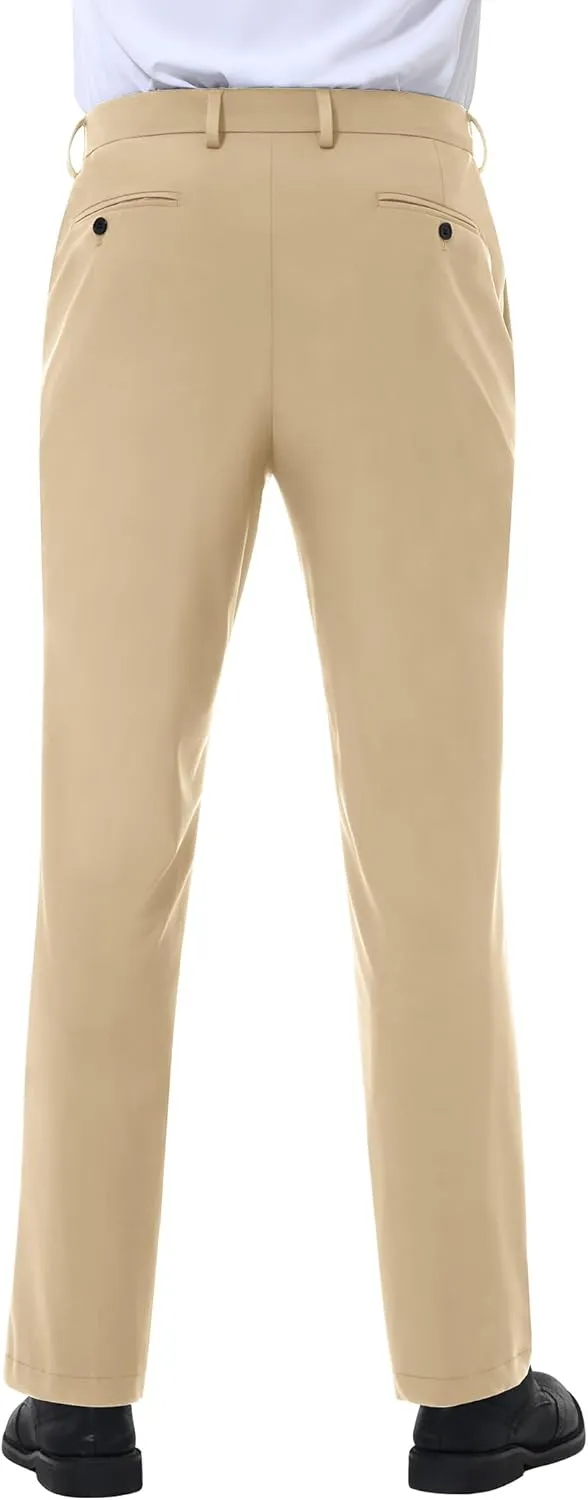 Mens Stretch Dress Pants Slim Fit Dress Pants for Men Expandable Waist Dress Pants Casual Athletic Golf Pants