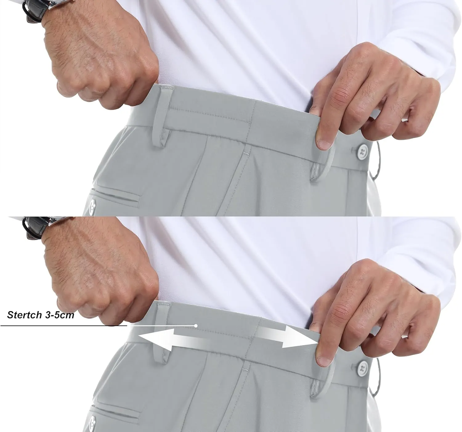 Mens Stretch Dress Pants Slim Fit Dress Pants for Men Expandable Waist Dress Pants Casual Athletic Golf Pants