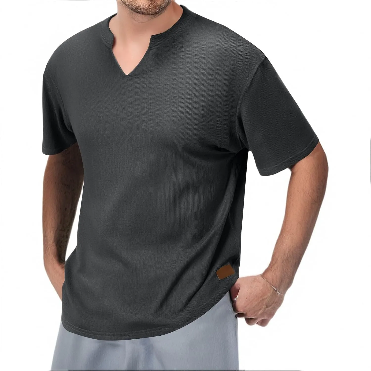 Mens Summer T-Shirts Short Sleeve Casual Crew Neck Soft Breathable Tees for Gym Daily Wear Travel 2025 Summer Basic Tees